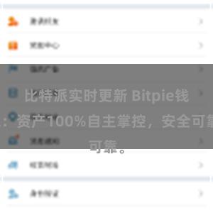 比特派实时更新 Bitpie钱包：资产100%自主掌控，安全可靠。